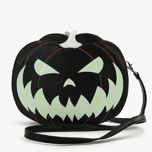 Glow in the Dark Jack O Lantern Crossbody Purse - Halloween Pumpkin Bag